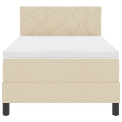 Легло с пружинирана основа с матрак Крем 90 x 190 cm текстил