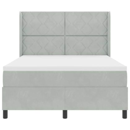 Легло с пружинирана основа Светлосиво 140 x 190 cm Кадифе