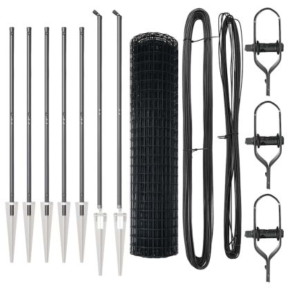 Оградa с колчета Сив 1.4 x 10 m Стомана