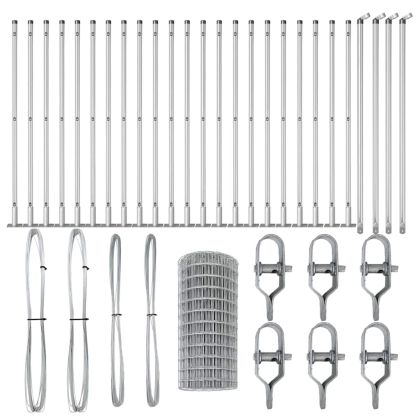 Оградa с колчета Сребрист 0.4 x 50 м Стомана