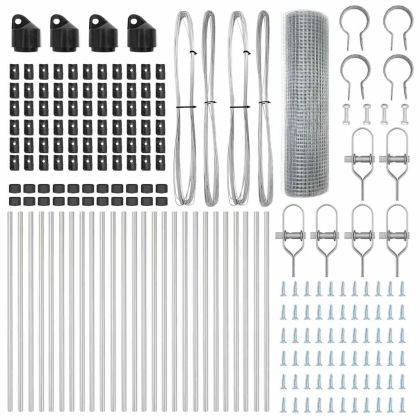 Стълб за ограда. Сребрист 50 x 0,8 м (25 x 25 мм мрежа) Стомана