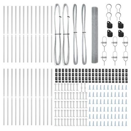 Стълб за ограда. Сребрист 50 x 1 м (19 x 19 мм мрежа) Стомана