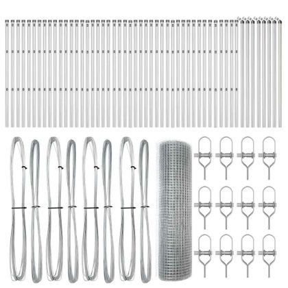 Оградa с колчета Сребрист 0.5 x 100 м Стомана