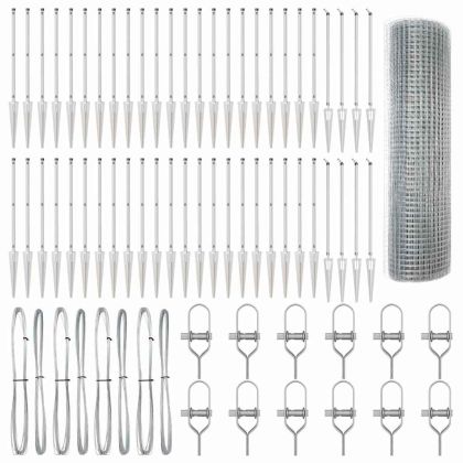 Оградa с колчета Сребрист 0.4 x 100 м Стомана