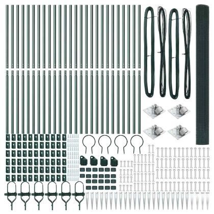 Оградa с колчета Зелен 1.5 x 50 m Стомана