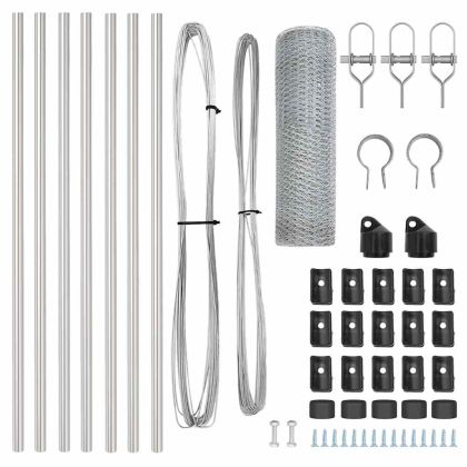 Оградa с колчета Сребрист 0.6 x 10 м Покрит със PVC стомана