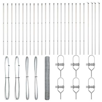 Оградa с колчета Сребрист 1 x 50 m Покрит със PVC стомана