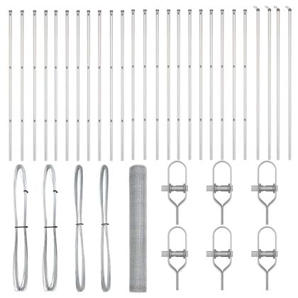 Оградa с колчета Сребрист 1.4 x 50 m Покрит със PVC стомана