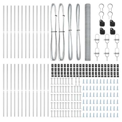 Оградa с колчета Сребрист 1.5 x 50 m Покрит със PVC стомана