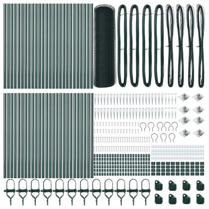 Оградa с колчета Зелен 0.5 x 100 м Покрит със PVC стомана