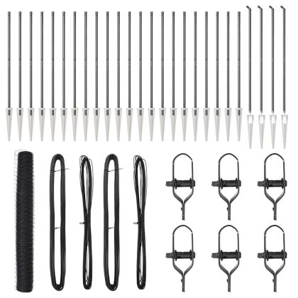 Оградa с колчета Сив 1.4 x 50 m Покрит със PVC стомана