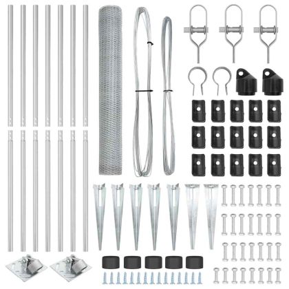 Оградa с колчета Сребрист 1.2 x 10 m Покрит със PVC стомана