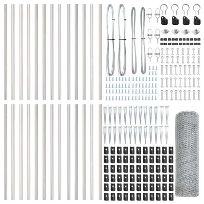 Оградa с колчета Сребрист 0.4 x 50 м Покрит със PVC стомана
