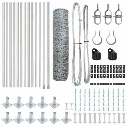 Оградa с колчета Сребрист 0.4 x 25 м Покрит със PVC стомана