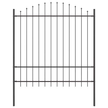 Градска ограда Сив 850 x 175 см Прахово боядисана стомана