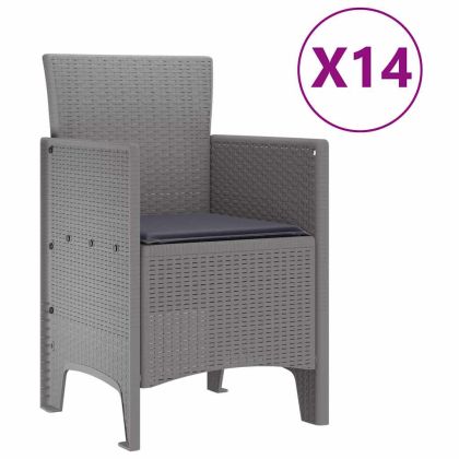 Комплект за хранене в градината 15 pcs Светлосиво Ратан Polt