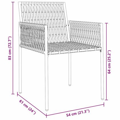 Комплект за хранене в градината 7 pcs Черно Полиратан