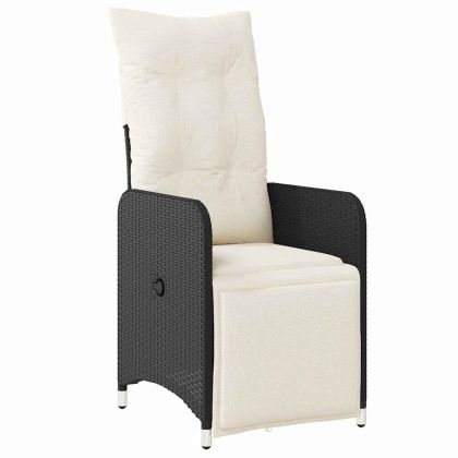 Комплект за хранене в градината 3 pcs Черно Полиратан