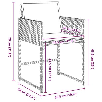 Комплект за хранене в градината 5 pcs Сив Полиратан