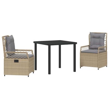 Комплект за хранене в градината 3 pcs Бежово полиратан