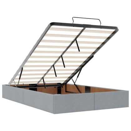 Рамка за легло с матрак Светлосиво 120 x 200 cm текстил