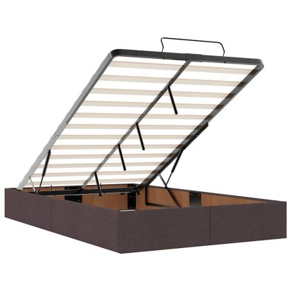 Рамка за легло с матрак Тъмнокафяв 120 x 200 cm текстил