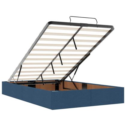 Рамка за легло с матрак Синьо 120 x 200 cm текстил