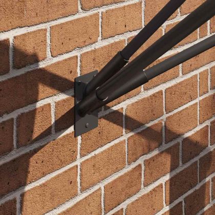 Держател за флагово стълбче Черно 10.5 x 7.5 см Стомана