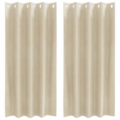 Затъмняващи завеси 2 pcs Крем 140 x 175 cm Кадифе