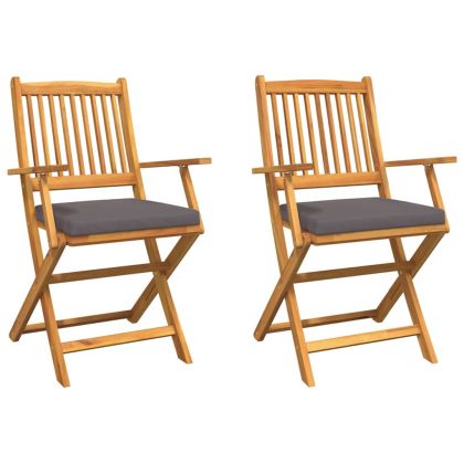 Сгъваем стол с възглавница 2 pcs Сив 49 x 57.5 x 92см