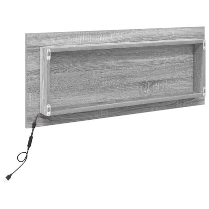 Огледало с огледало Сив Сонома 90 x 8,5 x 37 см Инженерно дърво