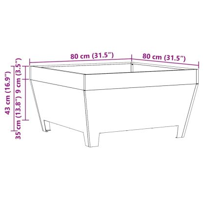 Огнище Черно 80 x 80 x 43 см Стомана
