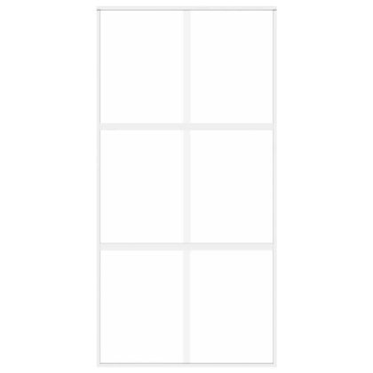 Плъзгаща се врата бяла 102,5x205 см закалено стъкло и алуминий