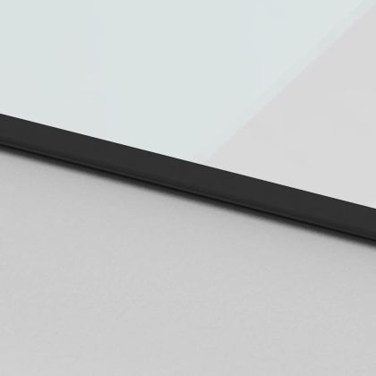 Плъзгаща се врата, черна, 90x205 см, закалено стъкло и алуминий