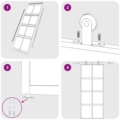 Плъзгаща се врата черна 102,5x205 см закалено стъкло и алуминий