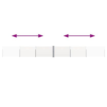 Прибираща се дворна странична тента, 140x1200 см, кремава