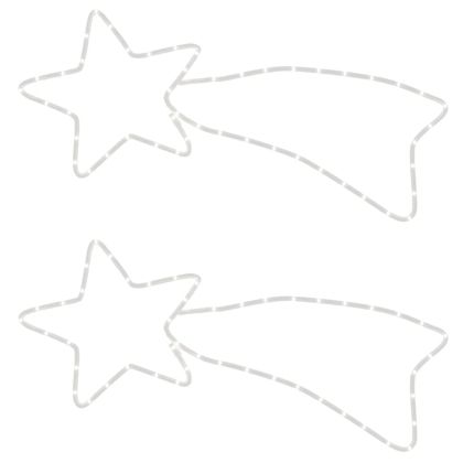 Коледни фигури комети с 48 светодиода 2 бр топло бяло 65x28 см