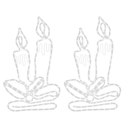 Коледни фигури свещи със 144 светодиода, 2 бр, 70x42 см