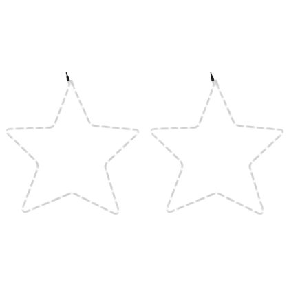 Коледни фигури звезди с 48 светодиода 2 бр топло бяло 56 см