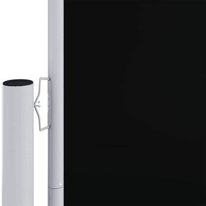 Прибираща се странична тента, черна, 180х600 см