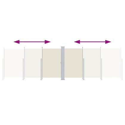Прибираща се странична тента, кремава, 180х600 см