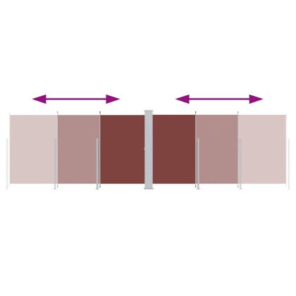 Прибираща се странична тента, кафява, 180х600 см