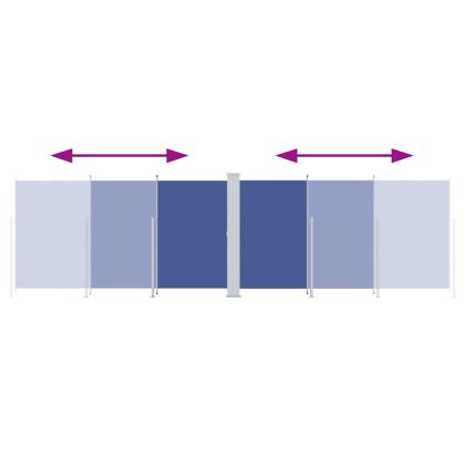 Прибираща се странична тента, синя, 180х600 см