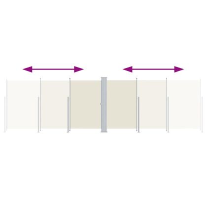 Прибираща се странична тента, кремава, 200х600 см