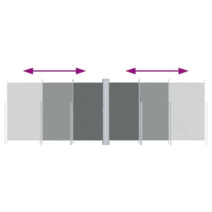 Прибираща се странична тента, антрацит, 220x600 см