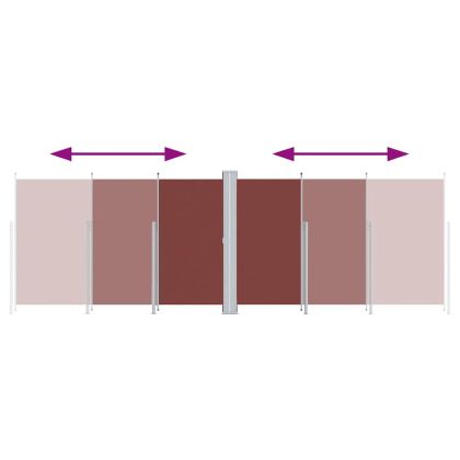 Прибираща се странична тента, кафява 220x600 см