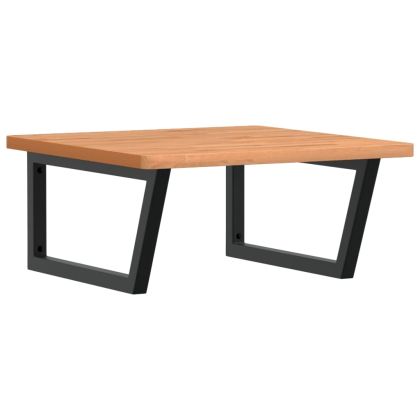 Стенен рафт за мивка, стомана и масивно дърво бук