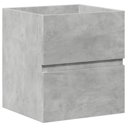 Комплект мебели за баня от 2 части бетонно сив инженерно дърво