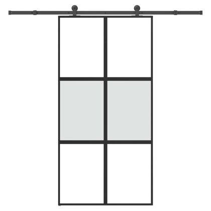 Плъзгаща се врата с обков 102,5x205 см Закалено стъкло&Алуминий