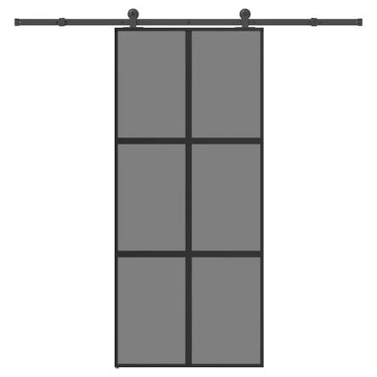 Плъзгаща се врата с обков 90x205 см Закалено стъкло&Алуминий
